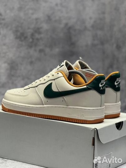 Кроссовки Nike Air Force 1 Light Brown Green (Арт.26368)