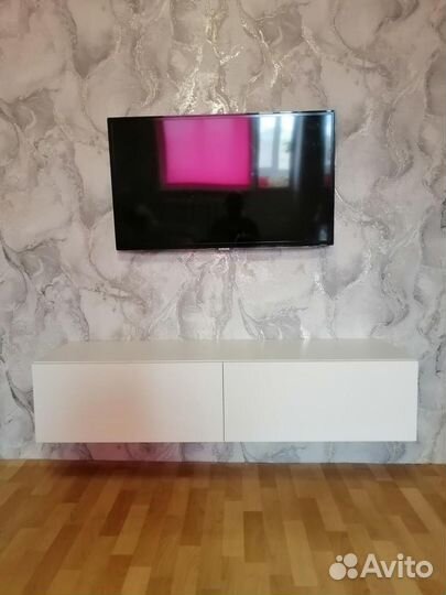 Тумба под тв белая подвесная Айден