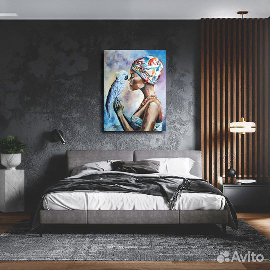 Картина большая с девушкой в интерьер