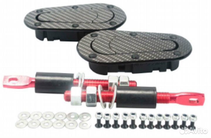 Замки капота - D1 style (карбон)