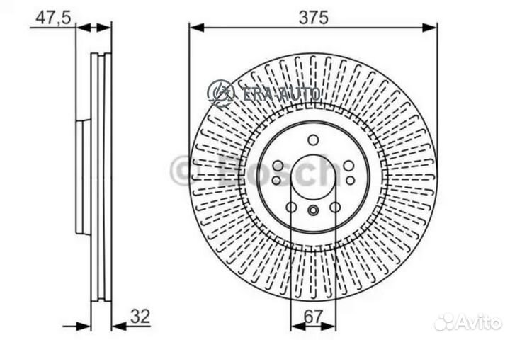 Bosch 0986479A26 Диск тормозной MB W164/X164 05- перед.вент