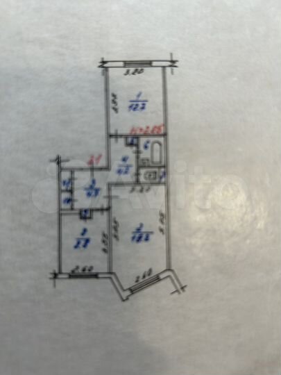 2-к. квартира, 53,8 м², 1/5 эт.