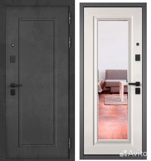 Дверь входная с зеркалом