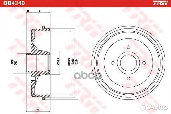 Тормозной барабан DB4340 TRW