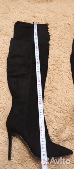 Сапоги женские замшевые