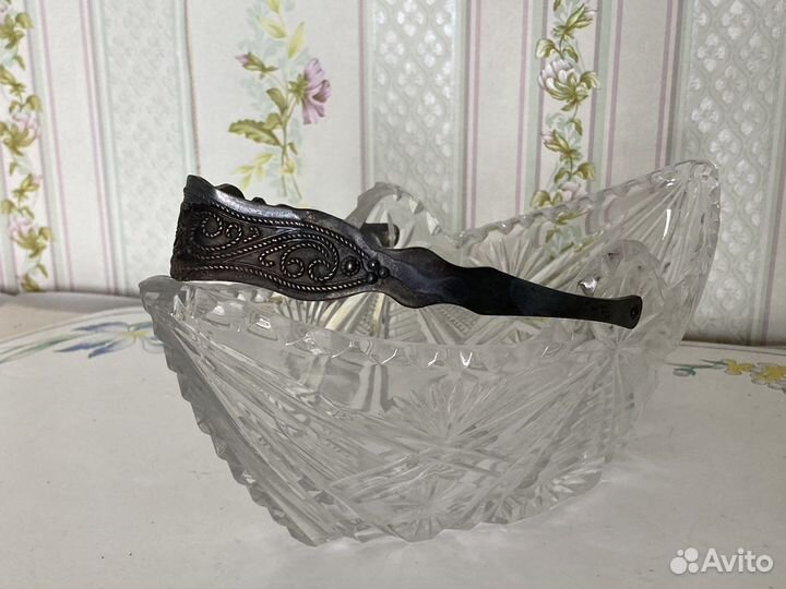 Хрустальная ладья салатница