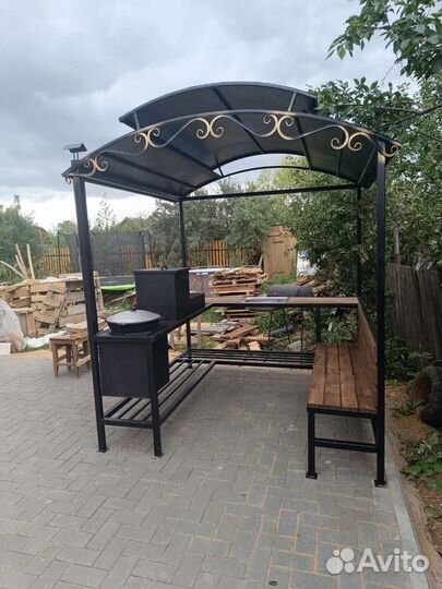 Мангальная зона с крышей