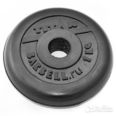 Блин обрезиненный titan Barbell 1 кг (d26)