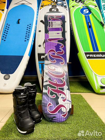 Сноуборд комплект крепы и ботинки