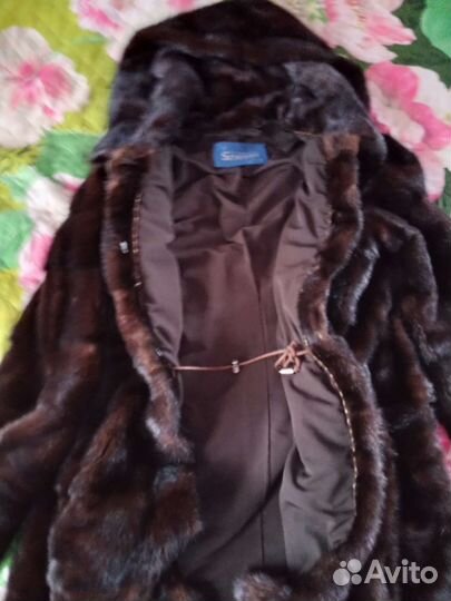 Шуба норковая с капюшоном 48 50