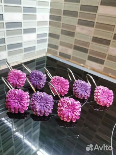 Крючки для штор в ванную 9 шт