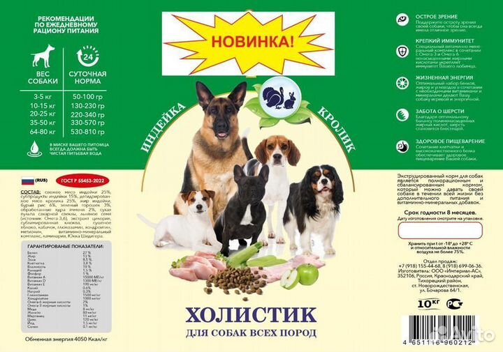 Корм для собак всех пород