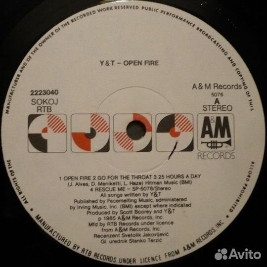 LP.Y & T - Open Fire - 1985
