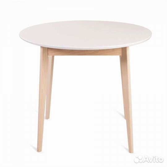 Стол Рэй-d900 (беленый дуб / белая эмаль) Круглый