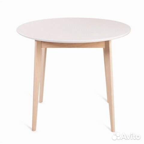 Стол Рэй-d900 (беленый дуб / белая эмаль) Круглый