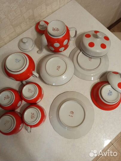 Чайный сервиз Горох, фарфор СССР, можно частями