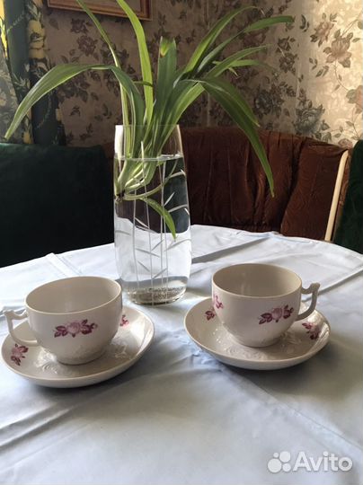 Чашка с блюдцем вербилки. Изготовлены СССР