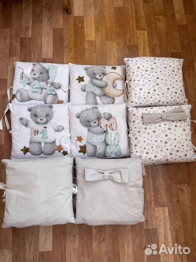 Бортики в кроватку 8 шт