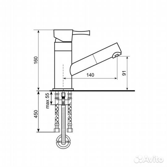 Смеситель для кухни Ulgran U-009-344