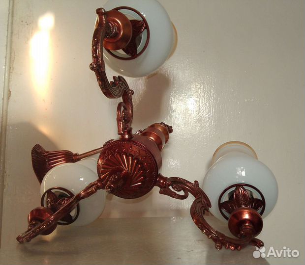 Люстра трехрожковая СССР, 2 вида бра СССР