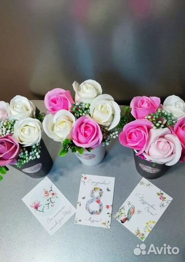 Букет комплимент из мыльных розочек