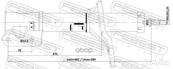 Амортизатор газовый перед прав Febest 61 SPL1171