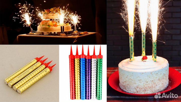 Фонаны в торт / бенгальские огни в ассортименте