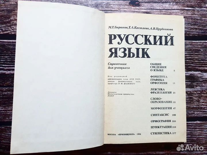 Баранов и др. Русский язык. Справочные материалы