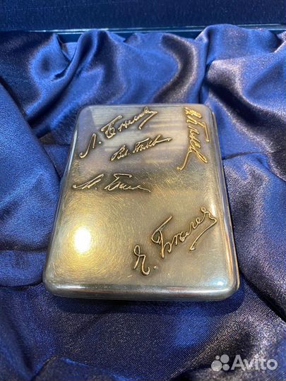 Портсигар серебро 84 с золотом 56