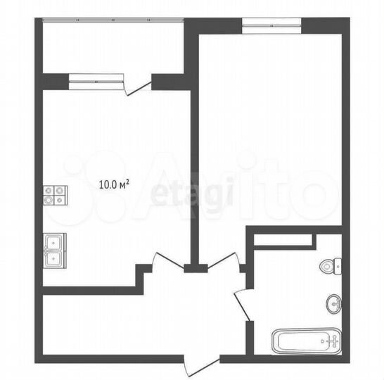 1-к. квартира, 26,9 м², 4/4 эт.