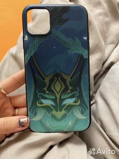 Чехол на iPhone 11 с персонажем Сяо, Геншин