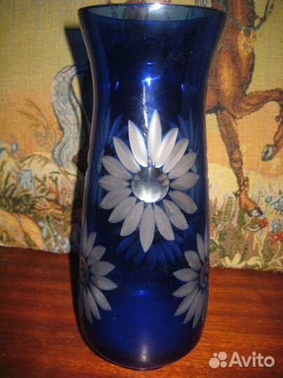 Ваза СССР цвет кобальт