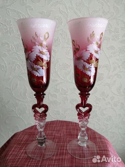 Фужеры цветной хрусталь