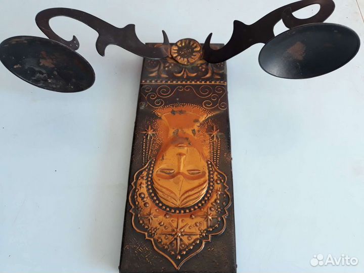 Подсвечник-чеканка СССР латунь 70-е годы