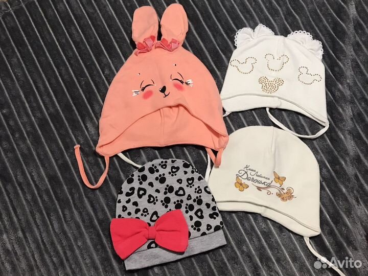 Шапки, чепчики, панамы на девочку