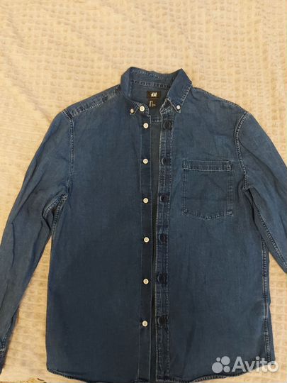 Джинсовая рубашка мужская