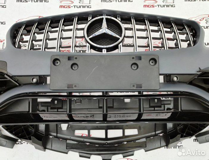 Передний бампер A45 AMG A-class W176 рест GT хром