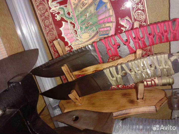 Нож дамаск ручной работы бушкрафт фултанг