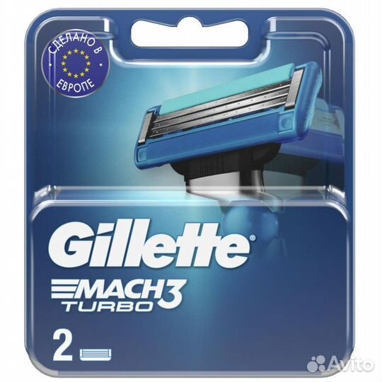 Gillette Сменные кассеты Mach3 Turbo, 2 #310320