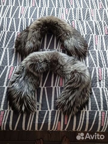Меховой воротник чернобурка