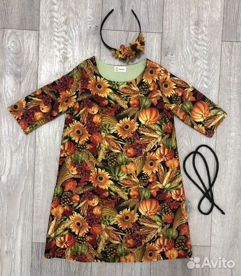 Яркие оранжевые платья 100-130 прокат