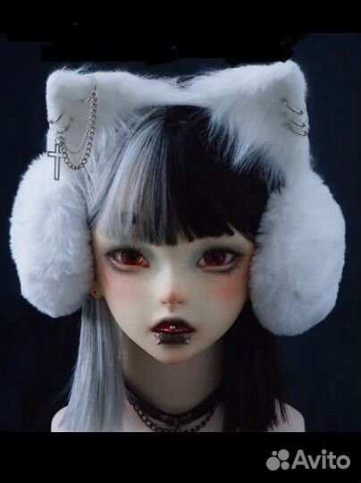 Теплые наушники с кошачьими ушками