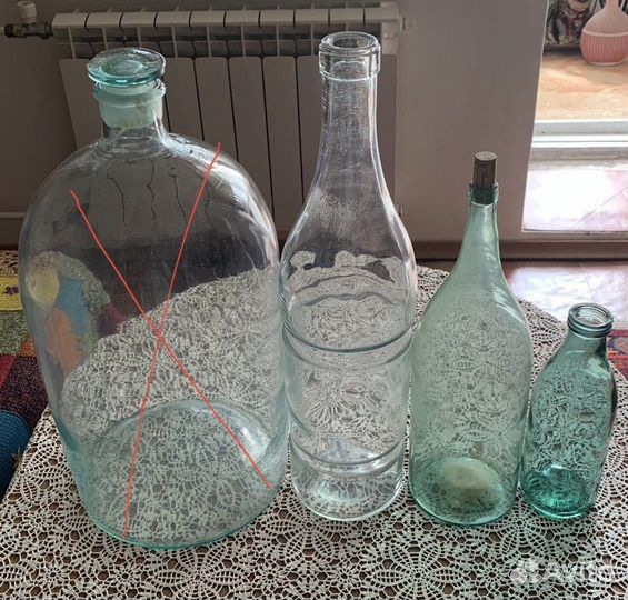 Бутыли стеклянные