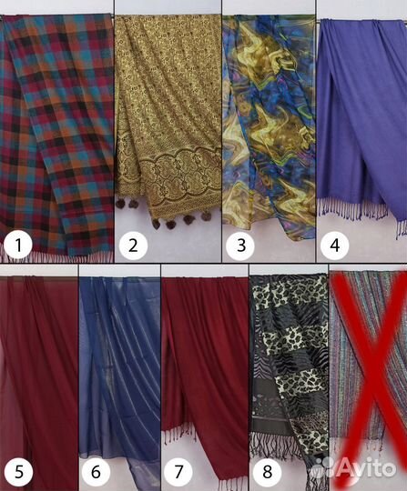 Шарфы и палантины женские кашемир, вискоза, шифон