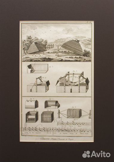 Старинная гравюра «Охотничьи ловушки» - 4