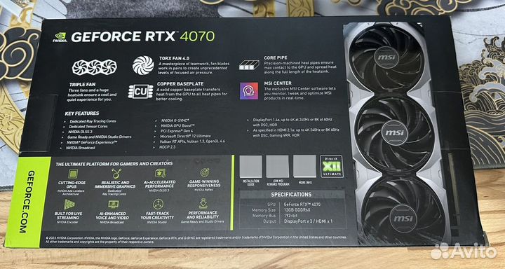 MSI GeForce RTX 4070 ventus 3X OC