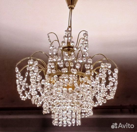 Люстра хрустальная чехия бу