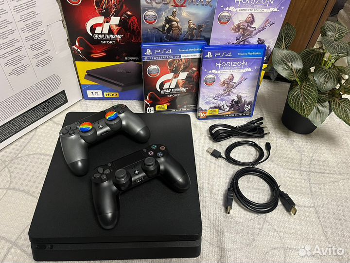 Sony playstation 4 slim 1 tb/2гем+480игр