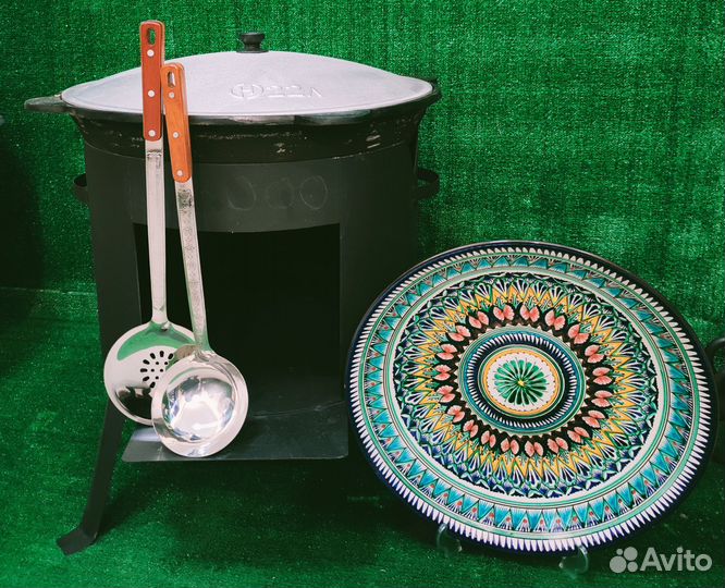 Комплект на 22л печь казан ляган шумовка половник