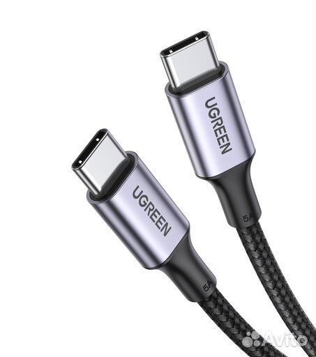 Кабель ugreen US316 1м черный USB-C Cable Aluminu